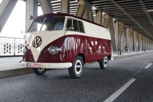 Vintage car, VW Bus T1, Oberhafenbrücke, Hamburg Mitte, Hanseatic City of Hamburg, Germany, Vintage car, VW Bus T1, Oberhafenbrücke, Hamburg Mitte, Hanseatic City of Hamburg, Germany,
